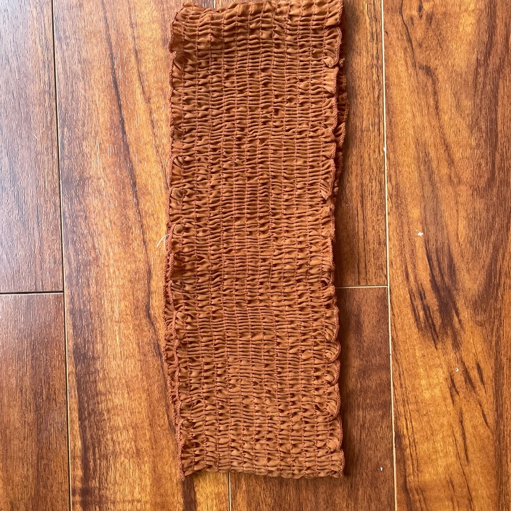 Brown, nude tube top